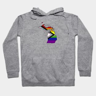 Progress pride flag- Michigan Hoodie